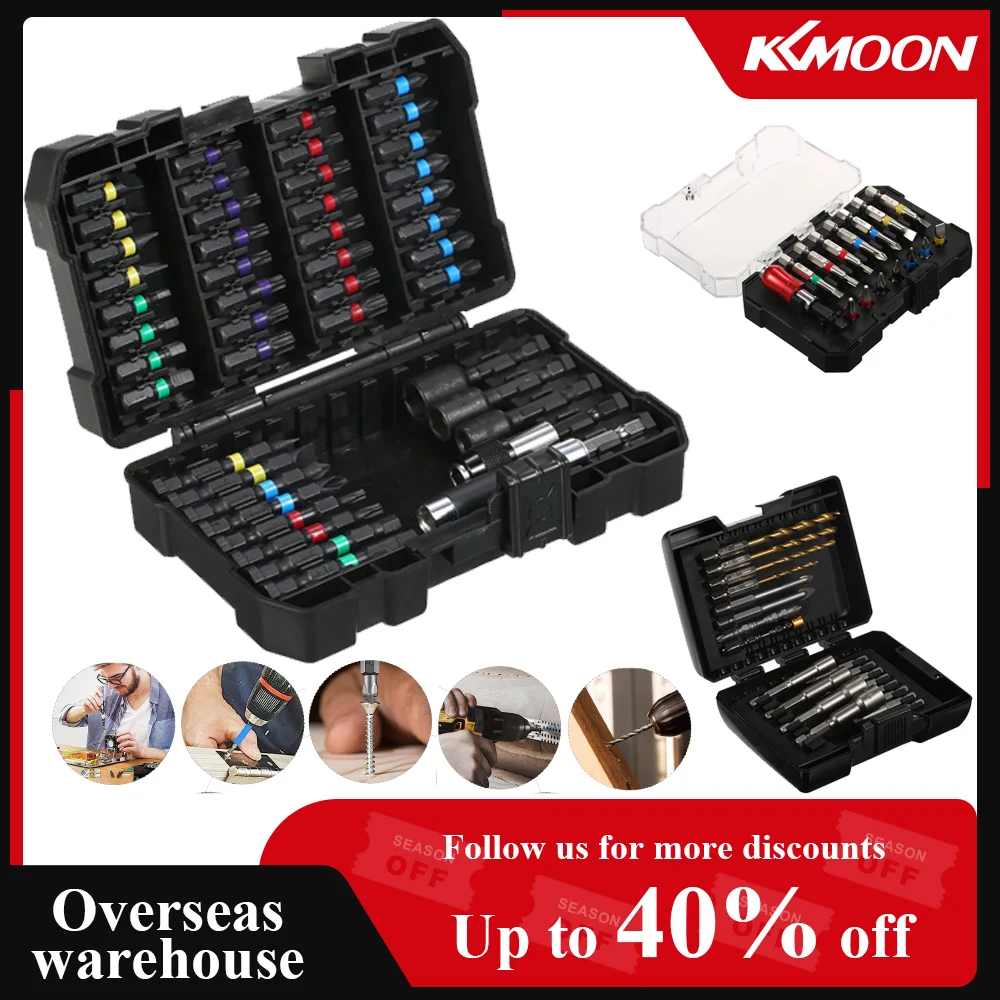 

15/20/45PCS Drill Bit Set Screwdriver Bit Set Impact Driver Bit Set for Wood Metal Steel and Security Screwdriver Bits with Case