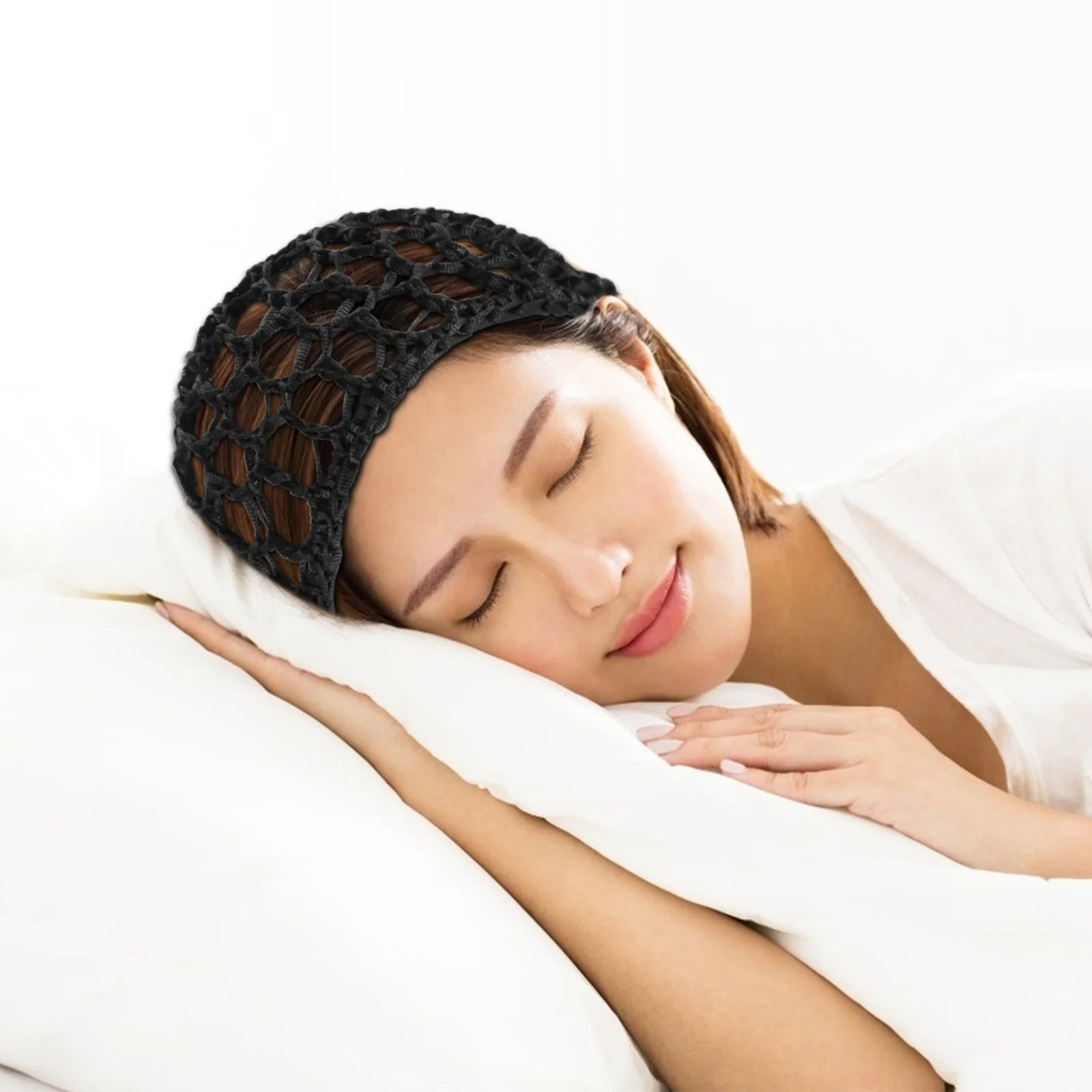

6pcs Crocheted Sleep Hat Mesh Hairnet For Women Lightweight Foldable Snood Hair Net Women Sleep Cap Lady Net Hats