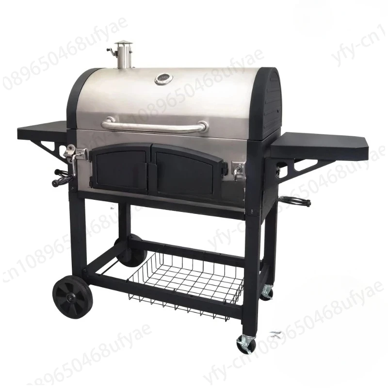 DGN576SNC-D Dual Chamber Stainless Steel Charcoal BBQ Grill