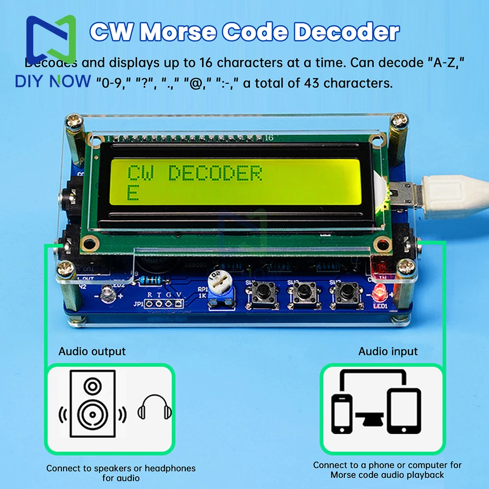 Kit de décodeur de pratique de Code Morse électronique, bricolage, transmetteur, pratique de soudage, Kit de Construction électronique, décodeur DC 5V