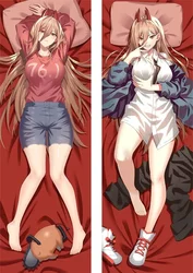 Chainsaw Man Power Anime Dakimakura Waifu funda de almohada de cuerpo abrazable, estampado de 2 lados, funda de almohada de cuerpo completo, Cosplay de Otaku