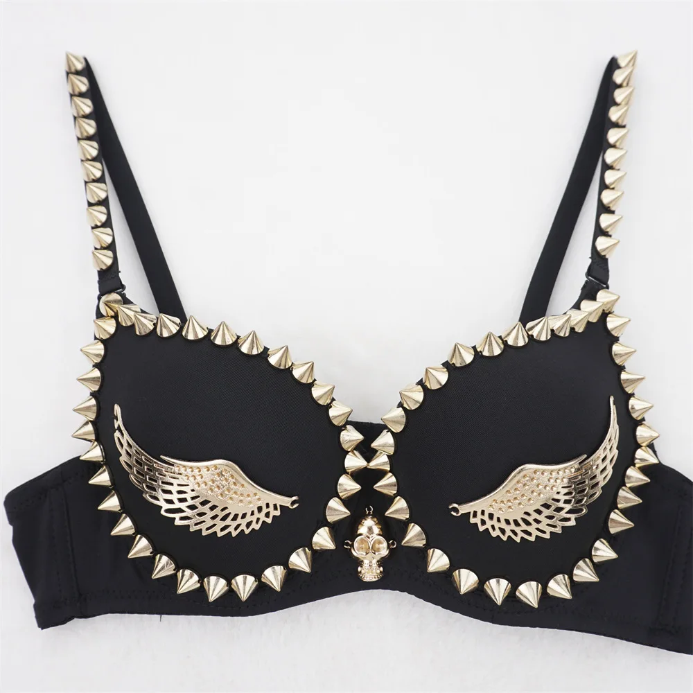 

Wings Studded Fishbone Corset Retro Gothic Spice Girl Halter Corset Nightclub Party Music Festival Charming Robe