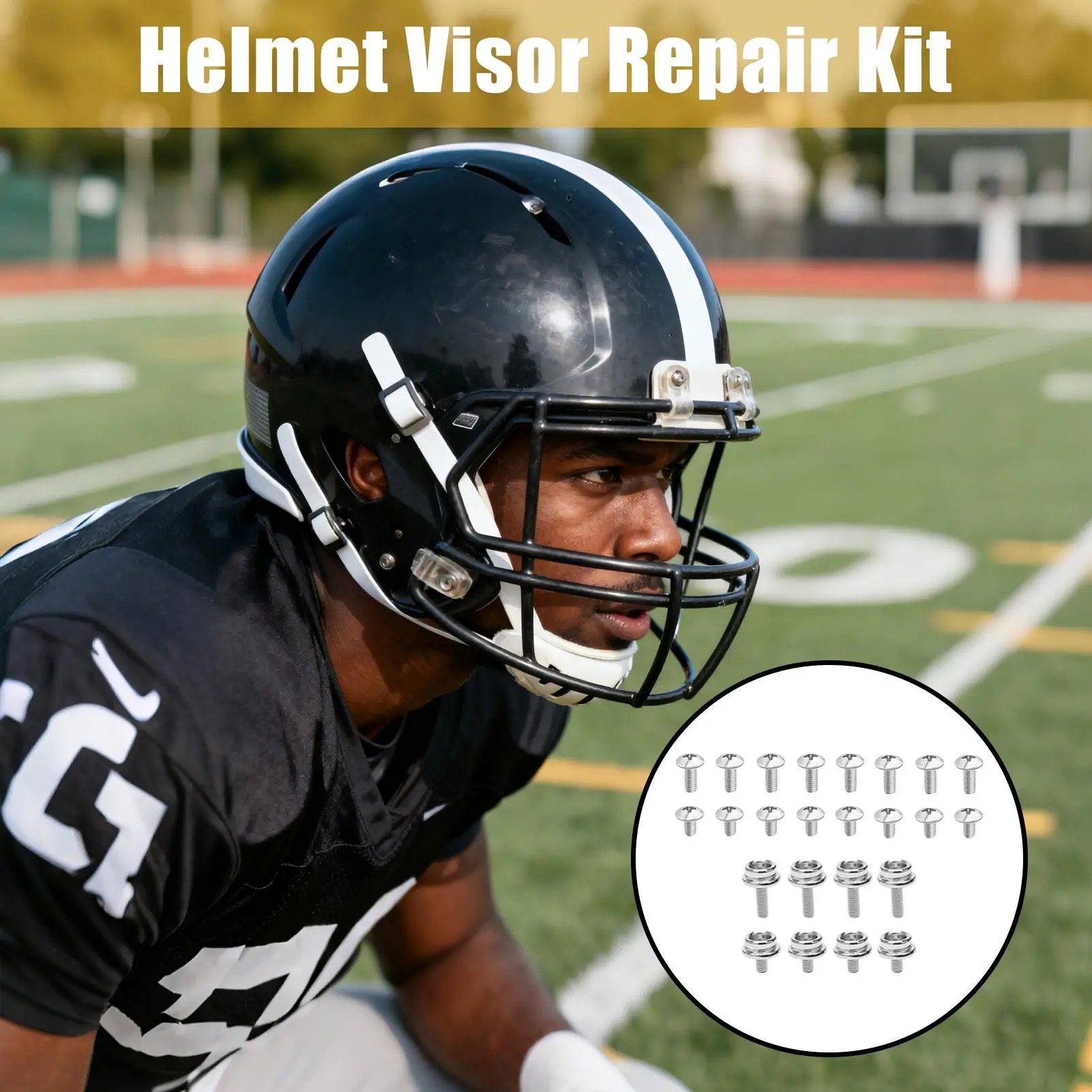 24 قطعة/المجموعة كرة القدم خوذة طقم تصليح هوكي الجليد خوذة إصلاح الملحقات استبدال أجزاء لمعدات إصلاح البيسبول الرياضية #2