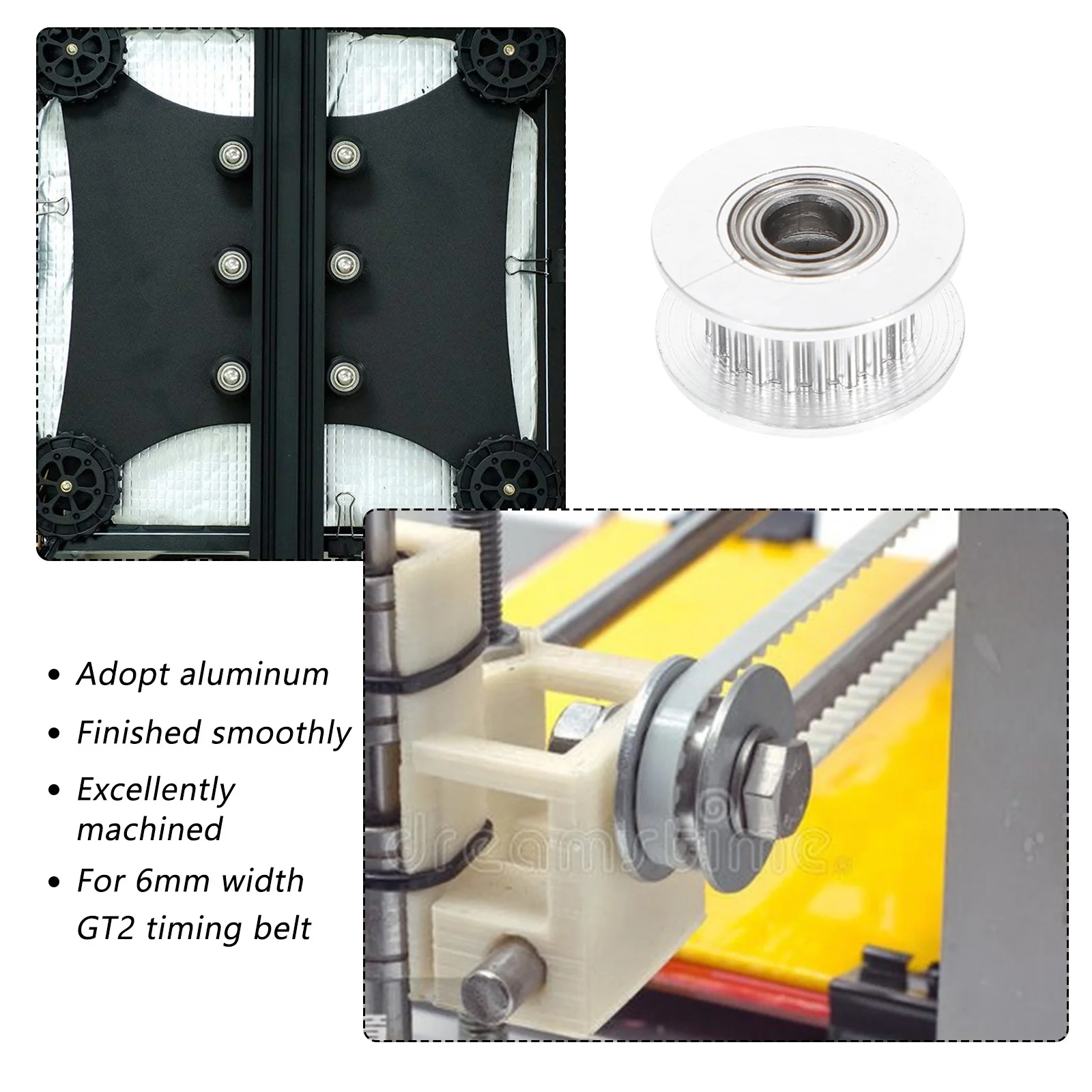 

5Pcs Gt2 Timing Pulley 20 Teeth Aluminum Alloy High Precision 5mm Bore for 6mm Belt Synchronous Wheel Timing Belt Pulley for 3D