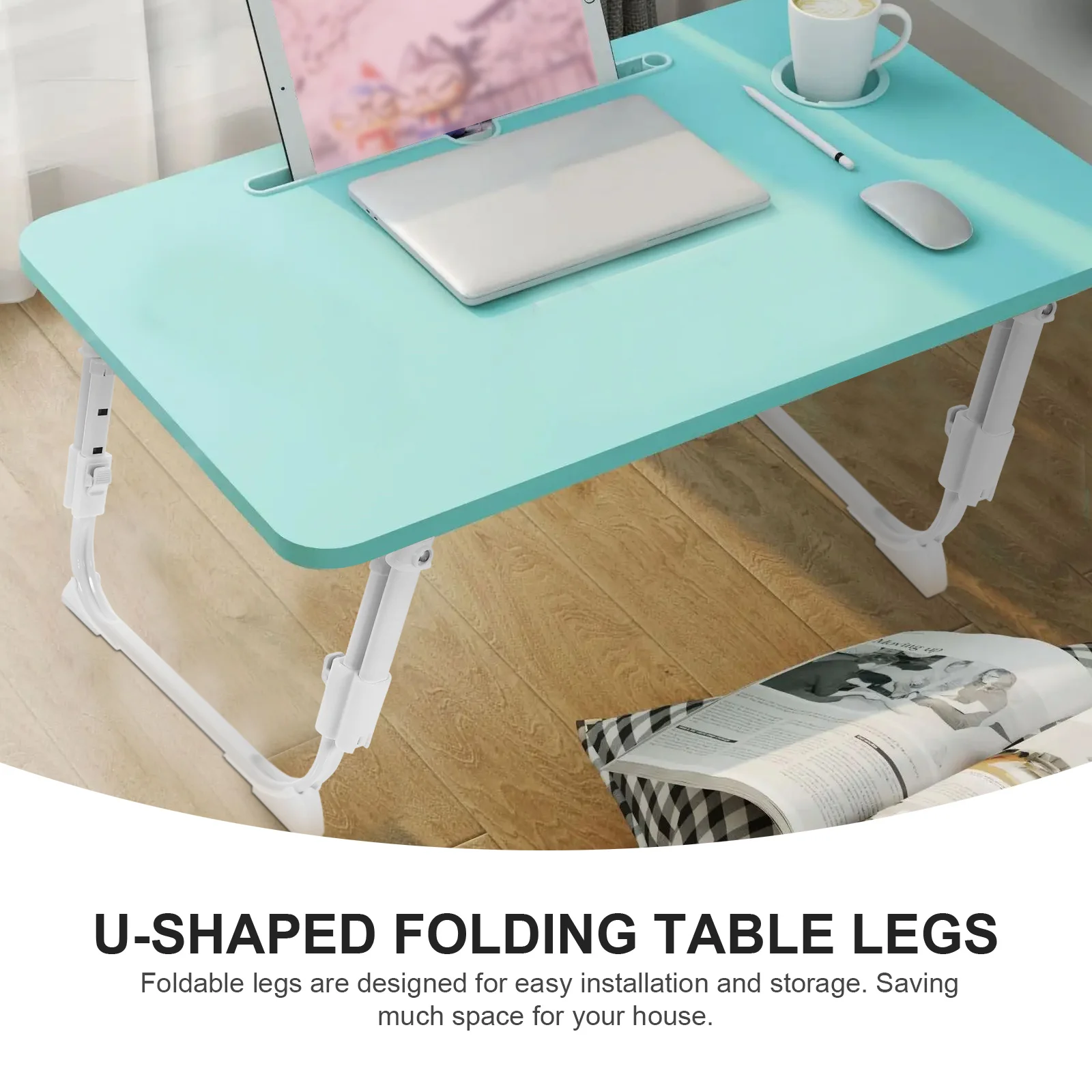 

1Set U-Shaped Desk Leg Self-Locking Folding Adjustable Height for Sofa Tables Bed Desks School Desks Stable Nonslip Design