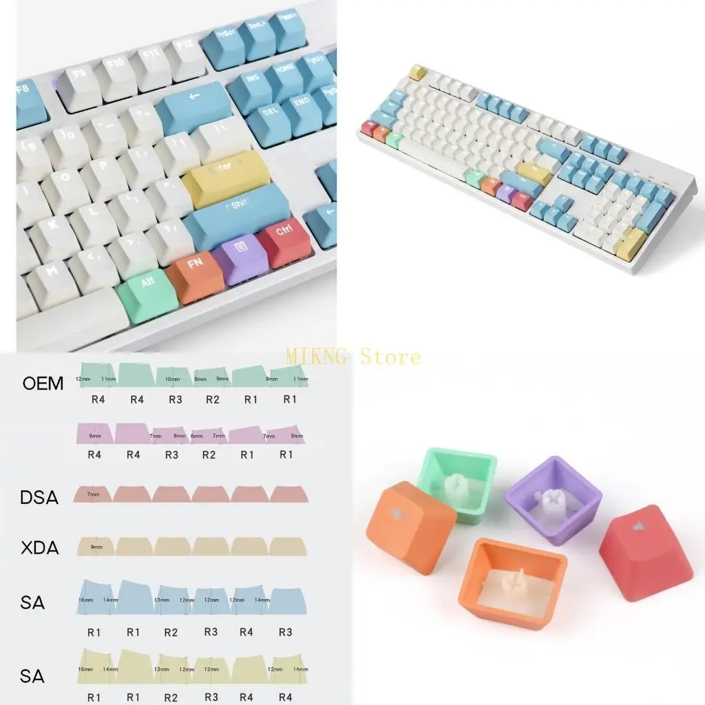 

108 клавиш красочные мела Keycap Double Shot PBT -клавиша для MX Switch Best Sale