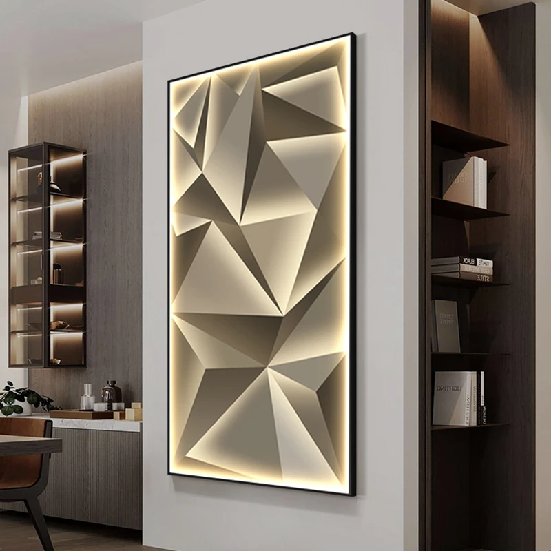 Modern Geometric Abstract Light Interior Painting Led Wall Hanging Lights For Living Room Dining Room Bedroom Closet Decoration