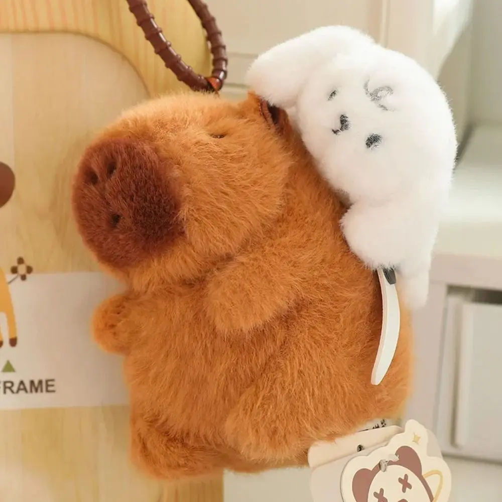 Llavero Stay Wire Capybara colgante de felpa cocodrilo ganso Capybara llavero de felpa perro moda Capybara muñeco de peluche regalo de cumpleaños