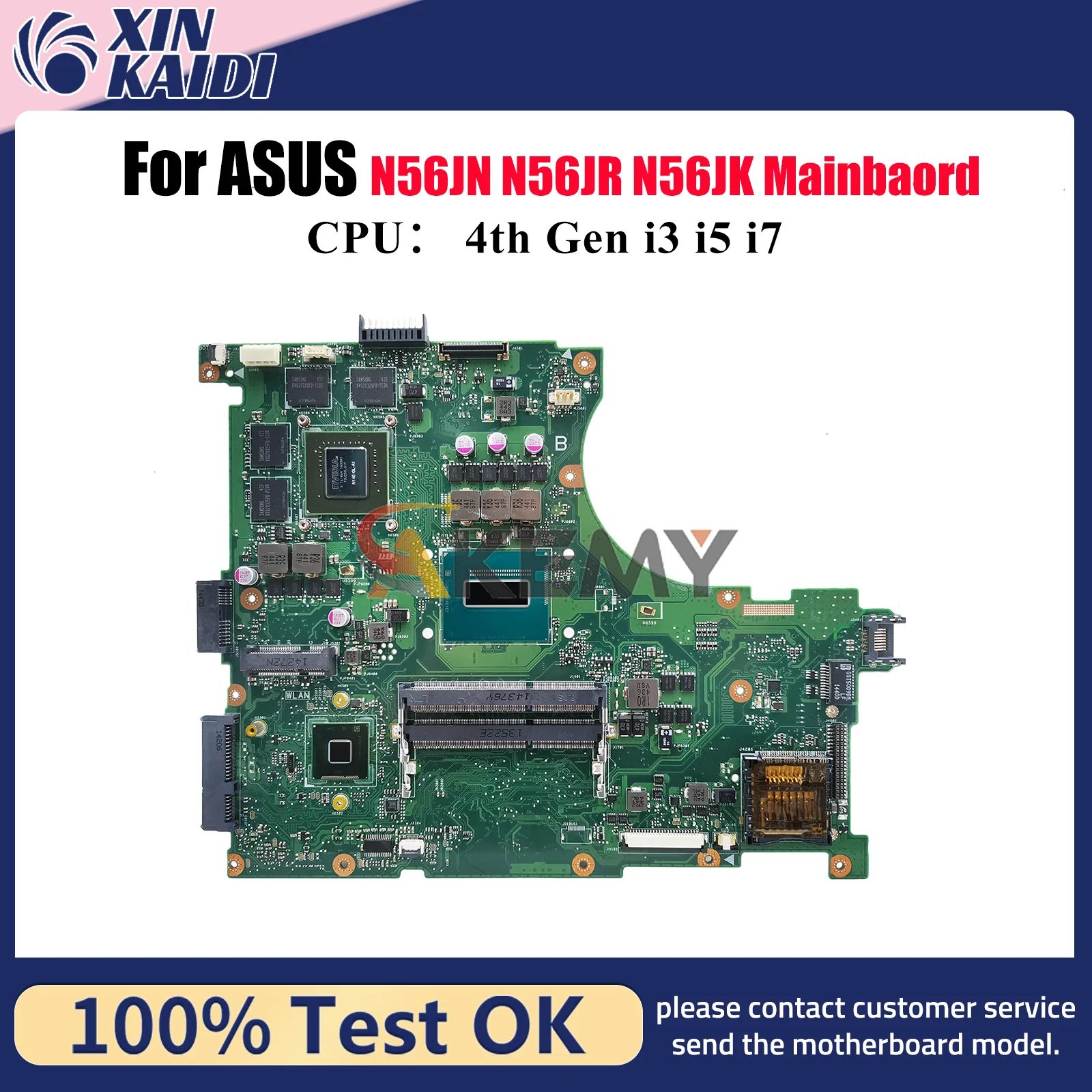 

N56JR Laptop Motherboard For ASUS N56JK N56JR N56JN N56J Notebook Mainboard With i3 i5 i7 CPU 100% tests OK fast shipping stk