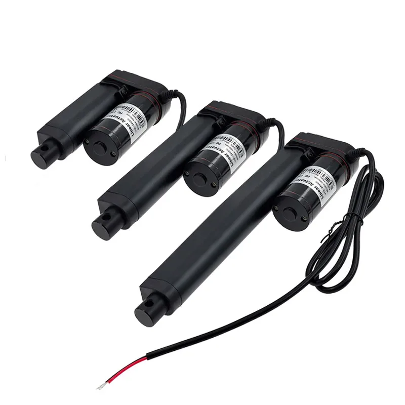 50mm 100mm 150mm Linear Actuator DC 12V 24V Linear Motor 100/300/500/700/1000/1200/1500N Stroke Electric Motor Black