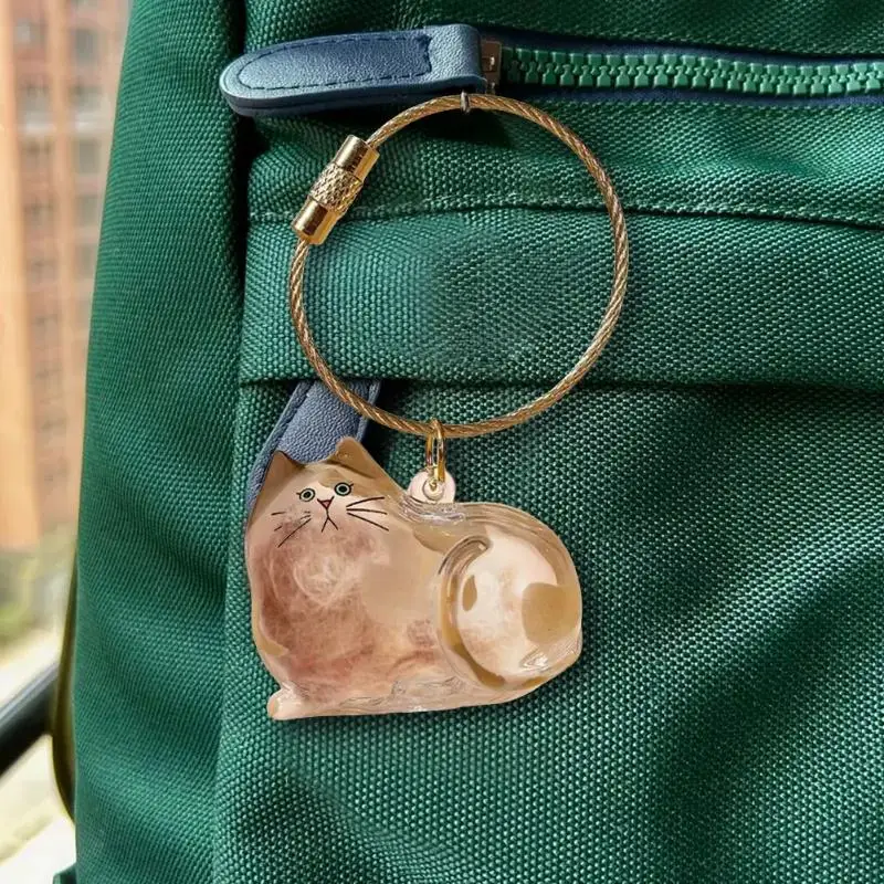 Katzen-Schlüsselanhänger Anhänger für Rucksack Katzenhaar-Aufbewahrungsbox Hängende Katzentasche Haustierpflege-Souvenirs – Detail 11