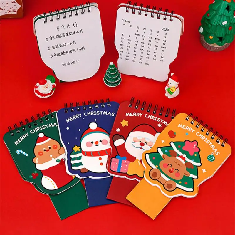 Paper Craft 2024 Christmas Calendar Fashionable Cute Mini Special Shape Calendar Cartoon Desktop Calendar 2025