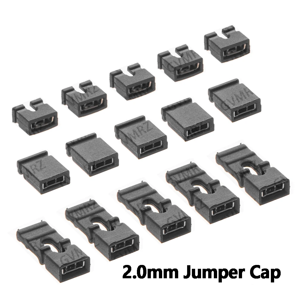 100PCS/LOT 2.0mm Jumper Cap Opening Short Long Cap Black Connecting Pin Spacing 2.0 Extended Edition/ normally open