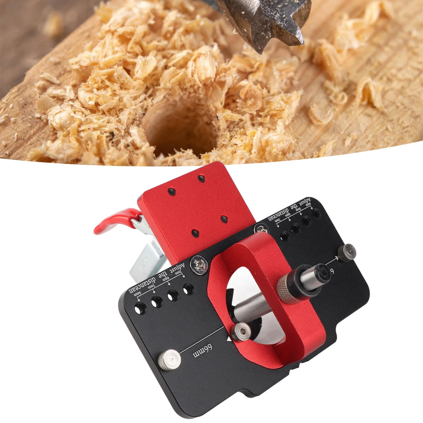 

Concealed Hinge Jig 35mm Door Hinge Hole Drilling Guide Locator Drill Bit Kit Set for Woodworking