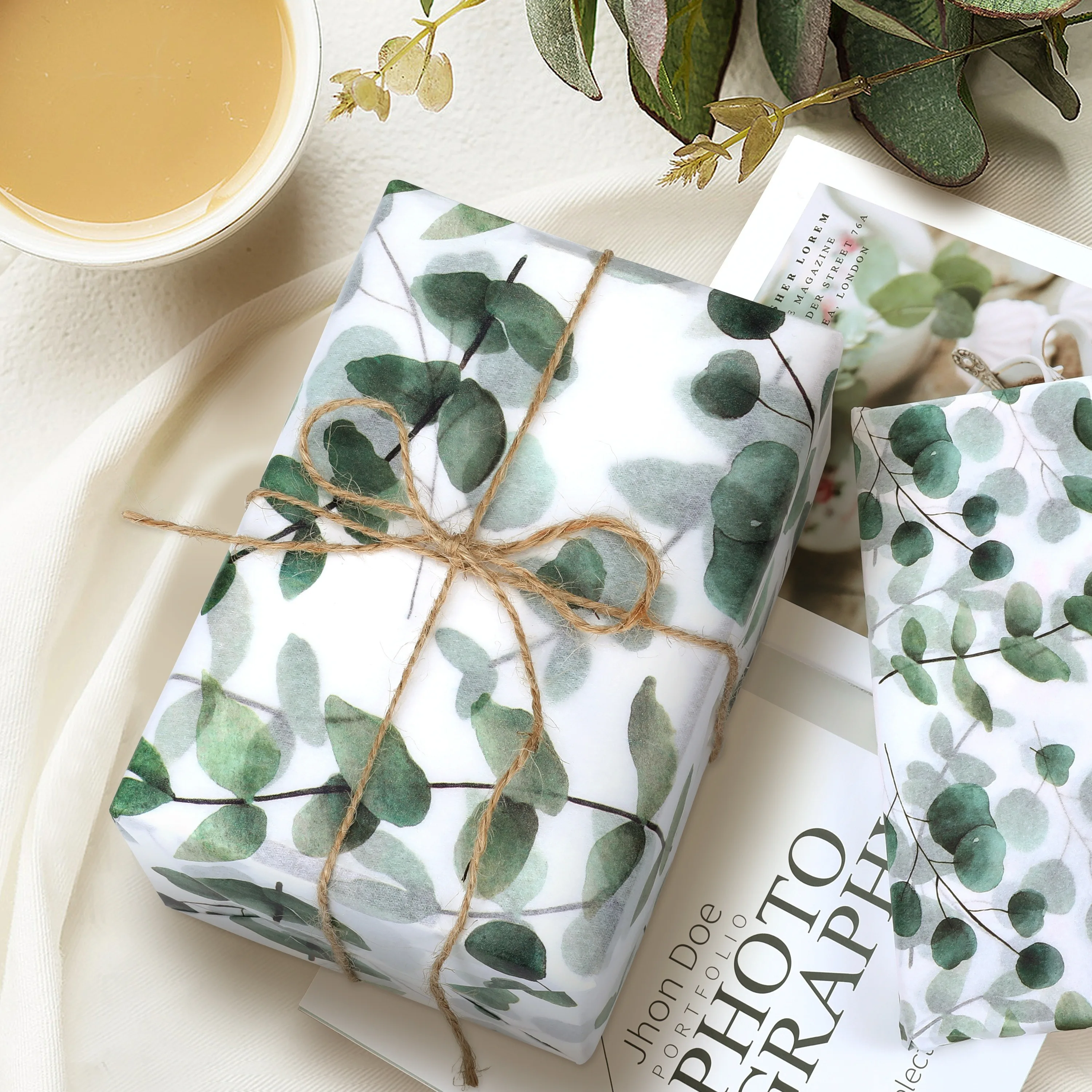 50 Sheets Eucalyptus Tissue Paper Greenery Botanical Gift Wrapping Tissue Boho Herb Decor Spring For Christmas Wrapping Paper