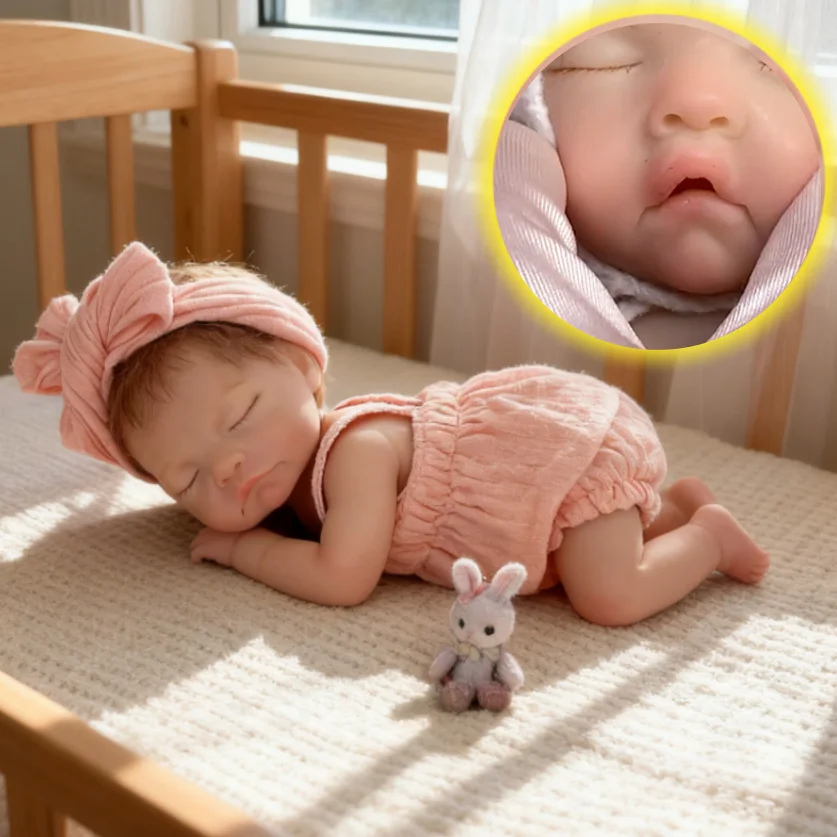 

10Inch Open Mouth Bebe Reborn Silicone Girl Doll With Rooted Hair 3D Paint Skin Soft Touch Newborn Girl Doll for Kids Gift