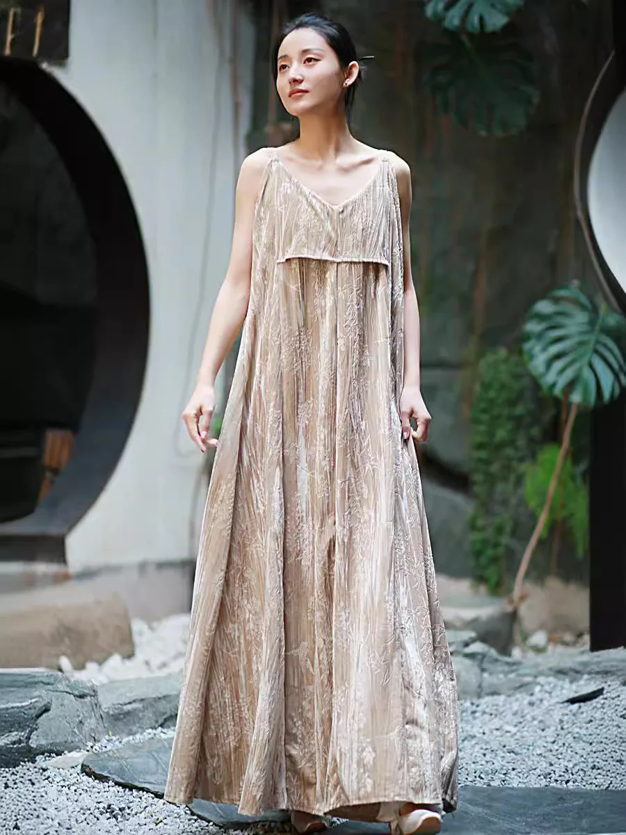 TIYIHAILEY verano primavera mujer vestido sin mangas largo Maxi señoras Vintage cintura alta 2025 nuevo negro impreso Correa negro