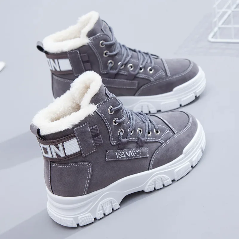 Winter Shoes Women's 2021 New Snow Ankle Boots Woman Thick Plush Warm Furry Boots Wedges Non-slip Outdoor Platform Booties Women