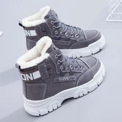 Buty zimowe damskie 2021 New Snow Ankle Boots Woman Thick Plush Warm Furry Boots Wedges Non-slip Outdoor Platform Booties Women