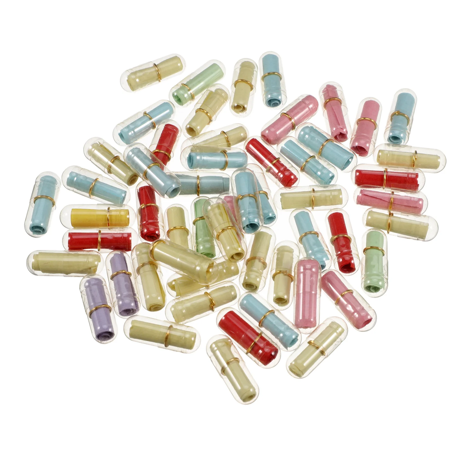 

50pcs Plastic Wishing Capsules Clear Mini Message Bottles For Wedding Party Favor Decoration Friendship Gift (Mixed Colors)