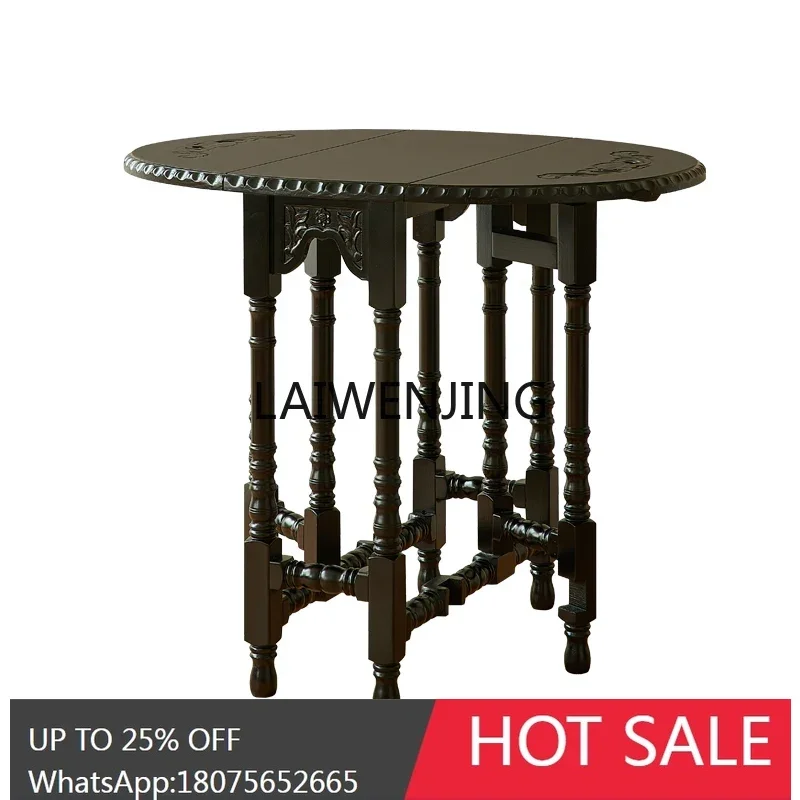 HLZ medieval butterfly retro folding table solid wood balcony living room household small apartment coffee table