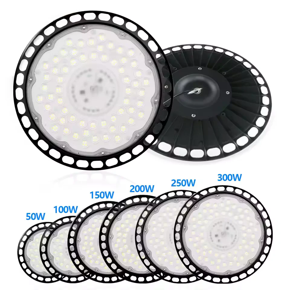 High Bay LED Light UFO Super Bright AC220V 200W 300W Waterproof Atelier Garage Industrial For Garage Warehouse LED Ceiling Lamps