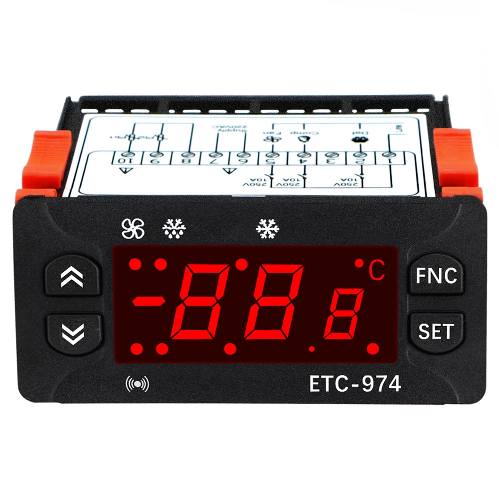 Probe Length 2 Meters ETC-974 Thermostat Dual Sensor Temperature Probe Control Panel Dual Sensor Temperature Material ABS