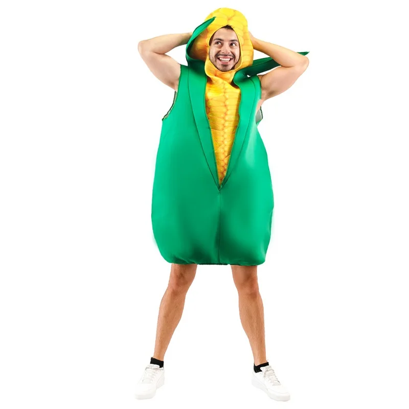 Costume de scène de légumes pour Halloween, Costume de Cosplay de fête, nourriture de maïs fou, nouvelle collection