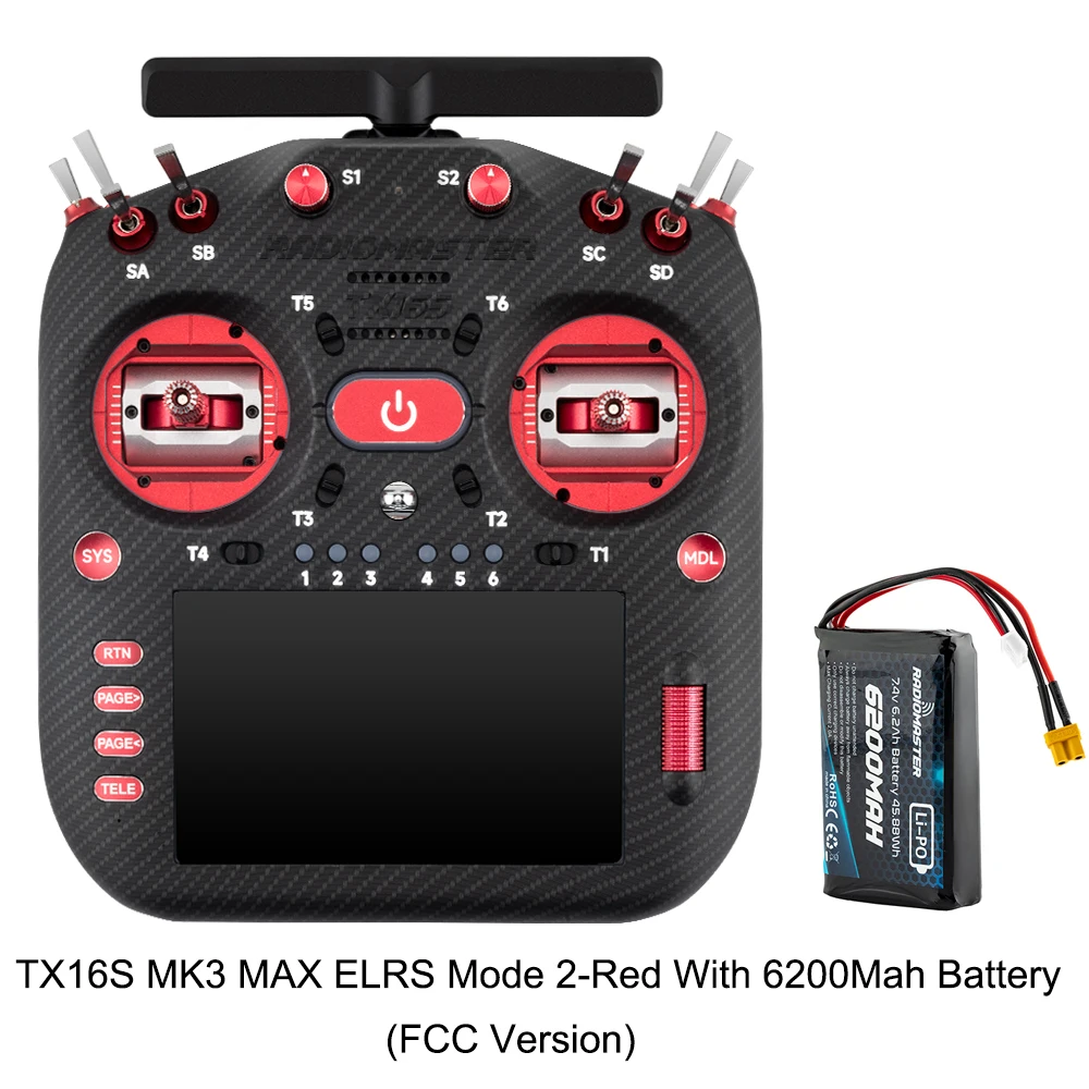 Pre-order RadioMaster TX16S MK3 MAX 2.4GHz 900MHz AG02 CNC Hall Gimbal 5 inch IPS touchscreen EdgeTX ExpressLRS radiocontroller - afbeelding 1