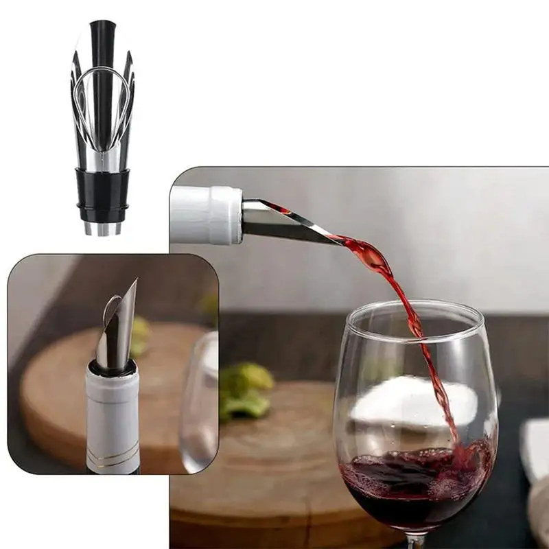 Versatore per beccuccio per vino 2 pezzi 2 In 1 versatore per vino arresto per vino versare beccuccio dischi versatore per vino In acciaio inossidabile tappi per vino riutilizzabili