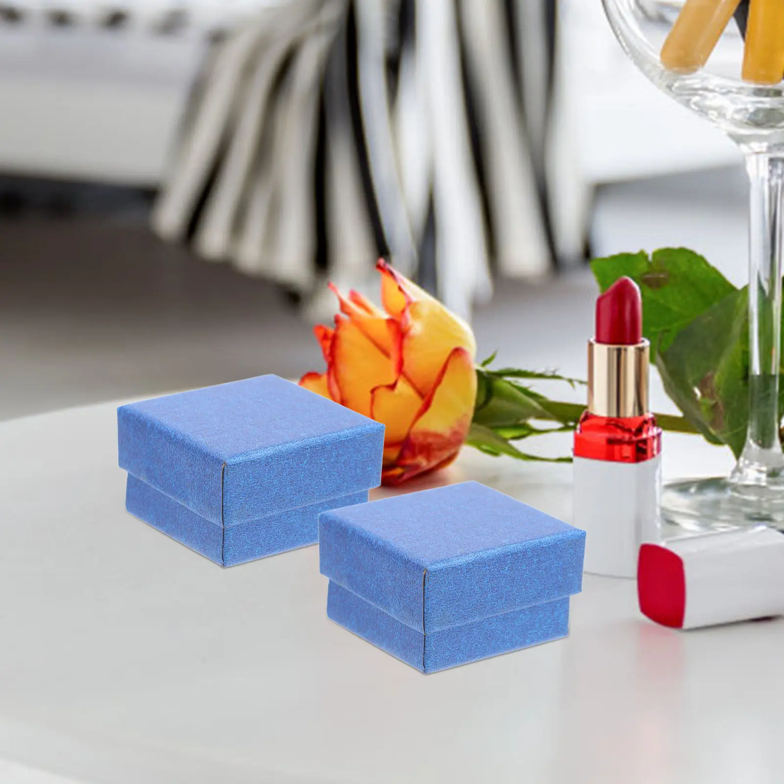 10Pcs Exquisite Compact Jewelry Box for Rings Necklaces Earrings Bracelets Travel Business Trip Protective Sponge Lined Storage