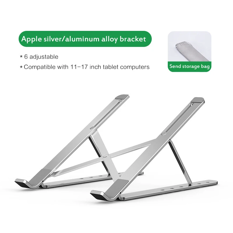 Laptop Stand Adjustable Portable Cooling Holder Foldable Aluminum Alloy Riser For Table Holder Stand Ergonomic Non-slip Bracket