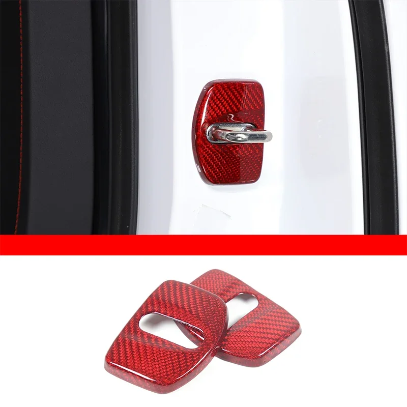 

For Chevrolet Corvette C8 Stingray Z51 Z06 2020-2025 Real Carbon Fiber Car Door Lock Cover Protect Buckle Latch Stop Anti Rust
