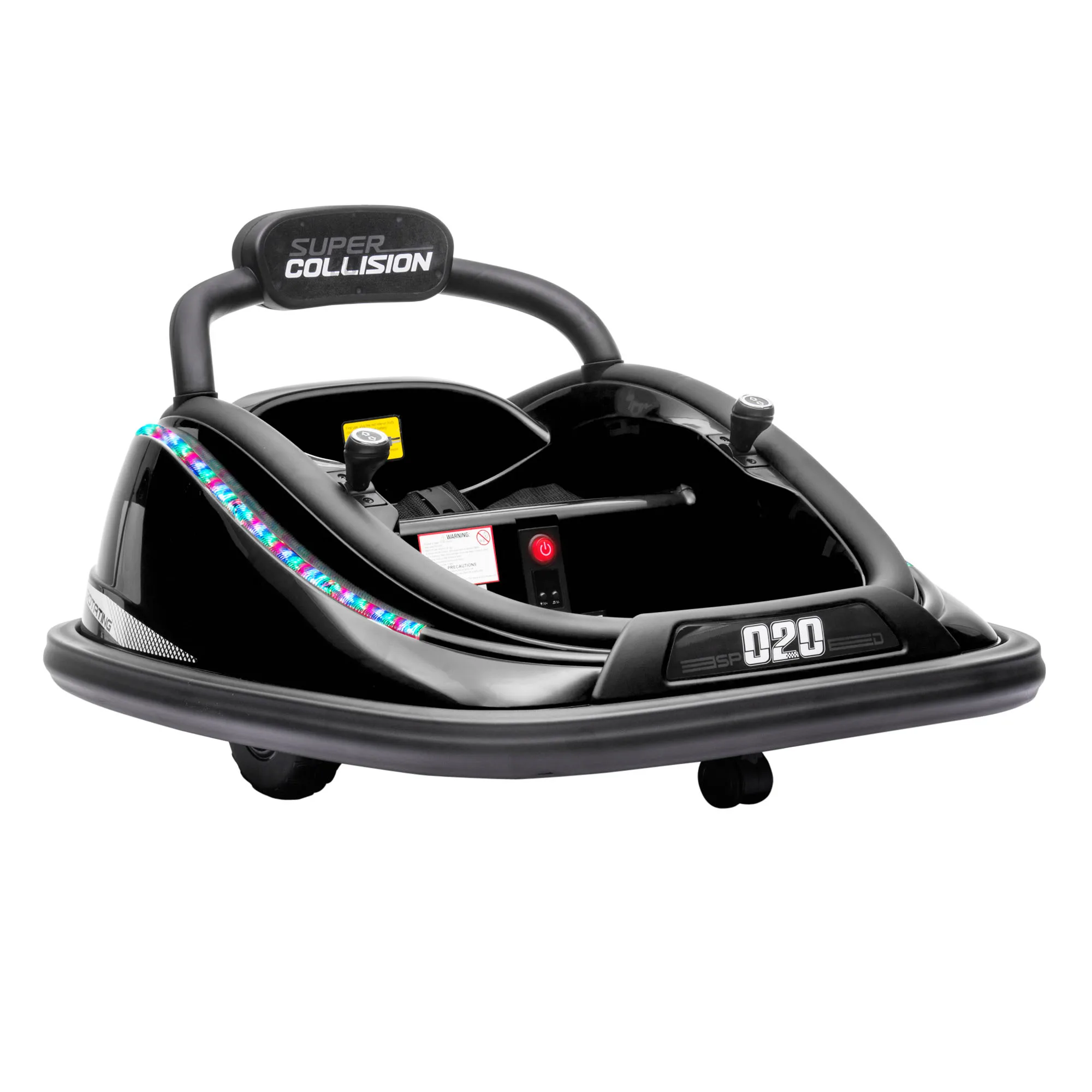 Auto paraurti 12V per bambini, giocattolo da cavalcare con telecomando genitore, nero