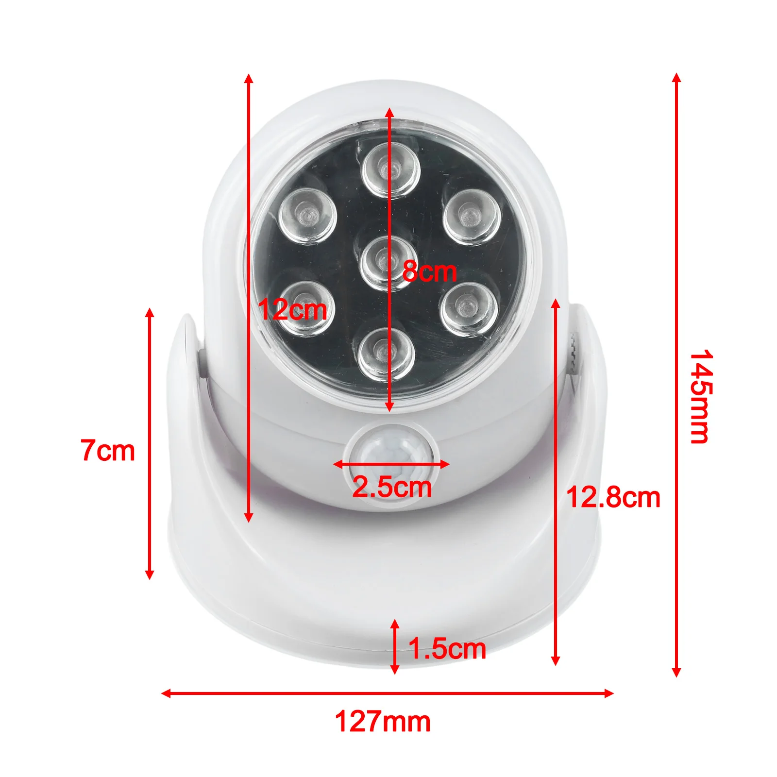 1W Power 360 Degree Rotation Light Automatic Shut-off Battery Operated Cordless Light Movement Activated No Wiring Required