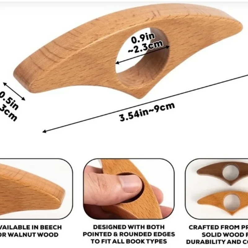إشارة مرجعية للإبهام الخشبي - مشبك حامل للصفحة بيد واحدة، ملحق كتاب محمول غير قابل للانزلاق لقراءة سهلة ومريحة