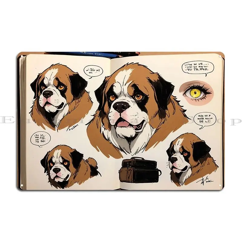 Notepad St Bernard Metal Sign Poster Printed Party Custom Garage Wall Cave Tin Sign Poster