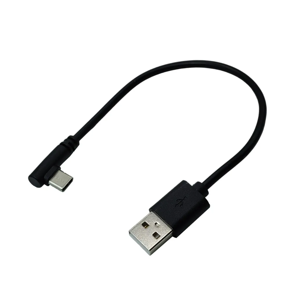 0.2M USB Type-C Cable Right Angle 90° Elbow USB A To C Fast Charging Cables USB Charger Wire Cord For Samsung 22AWG