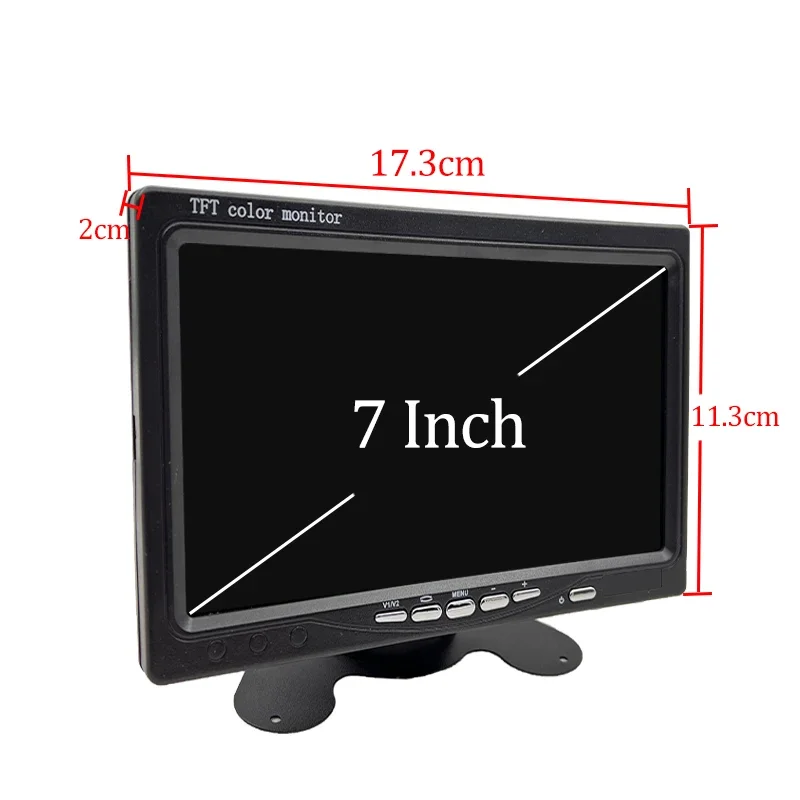7Inch Car Monitor Screen Rear View Support Camera Digital 2 Way Video Input Reversing Image TFT LCD Parking System