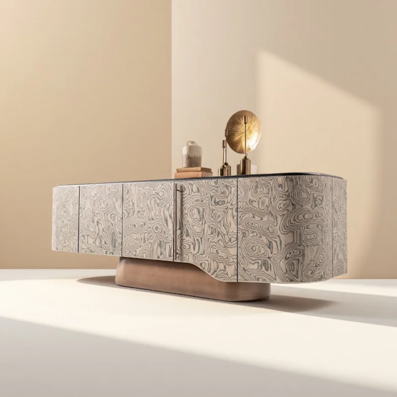 

wr-Minimalist Wood Grain Porch Cabinet&Table Modern Luxurious Living Room Storage Cabinet High-End Hallway Art Storage Cabinet!