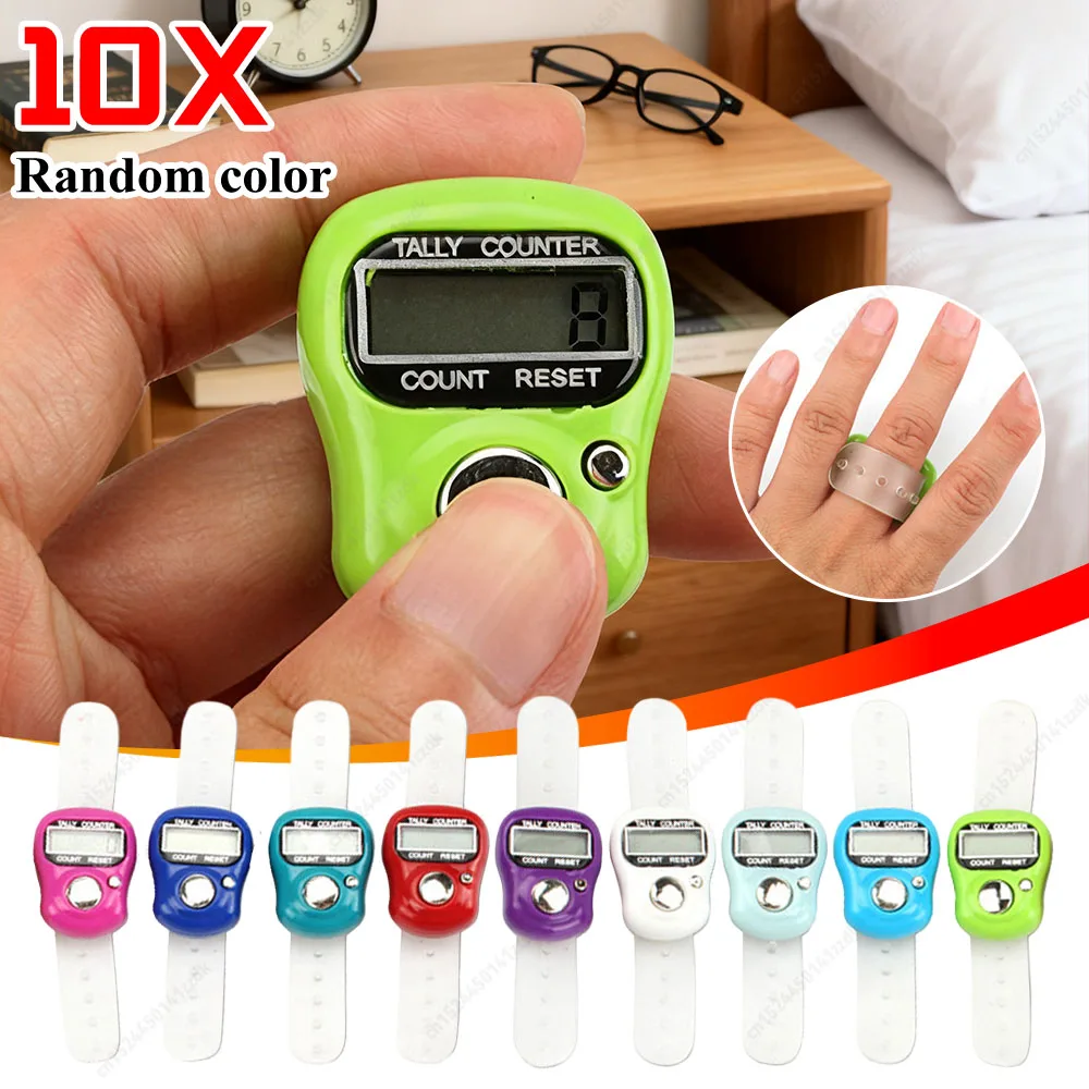 1-10PCS Mini Ring Shape Finger Counter LCD Electronic Digital Tally Counter Smart Ring Click Lap Counter Event Clicker Finger Co