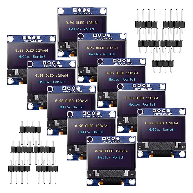 10Pieces 0.96 Inch OLED Module SSD1306 Driver IIC I2C Serial Self-Luminous Display Board For Arduino Raspberry PI