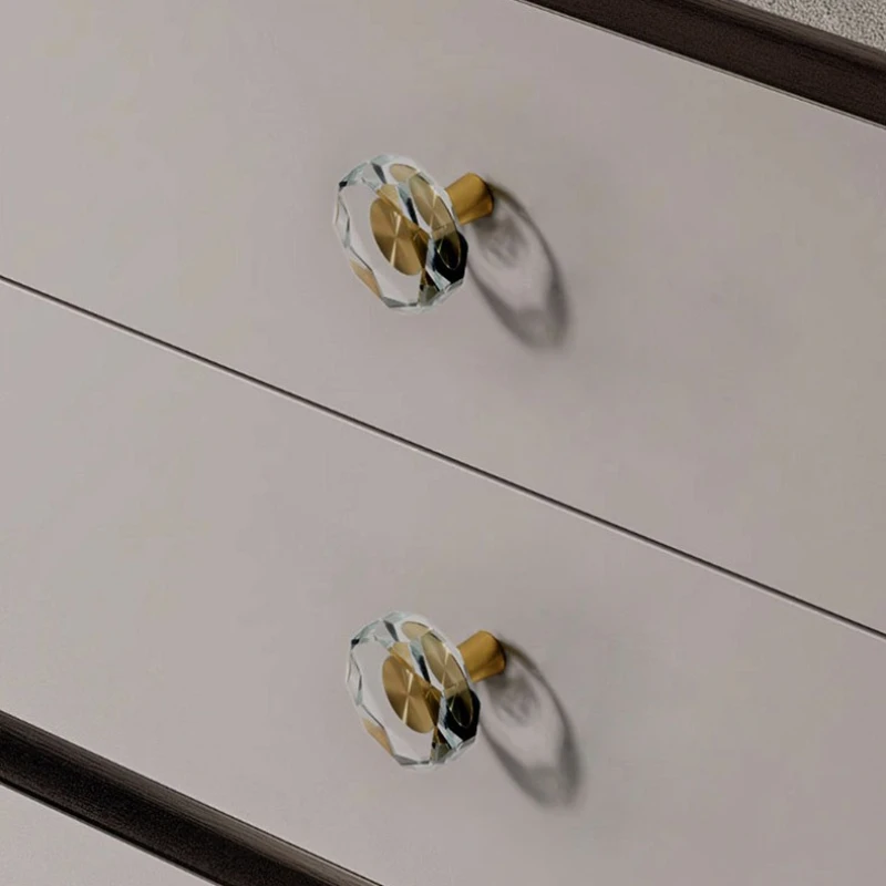 Kristallglasgriffe für Möbelschränke, achteckige Form, Griffe aus Messing für Kommode, Küchenschrank, Schublade, Türgriff, Hardware. – Detail 5