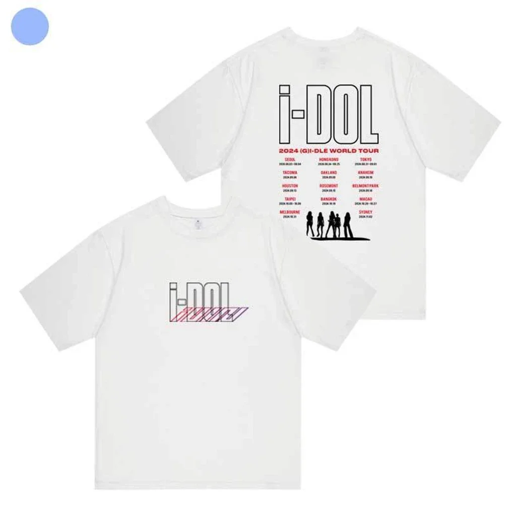 GIDLE 2024 IDOLT Shirt Korean Fashion Men Women Harajuku Hip Hop Retro Tops Unisex High Quality Vintage Cotton Tees Shirts