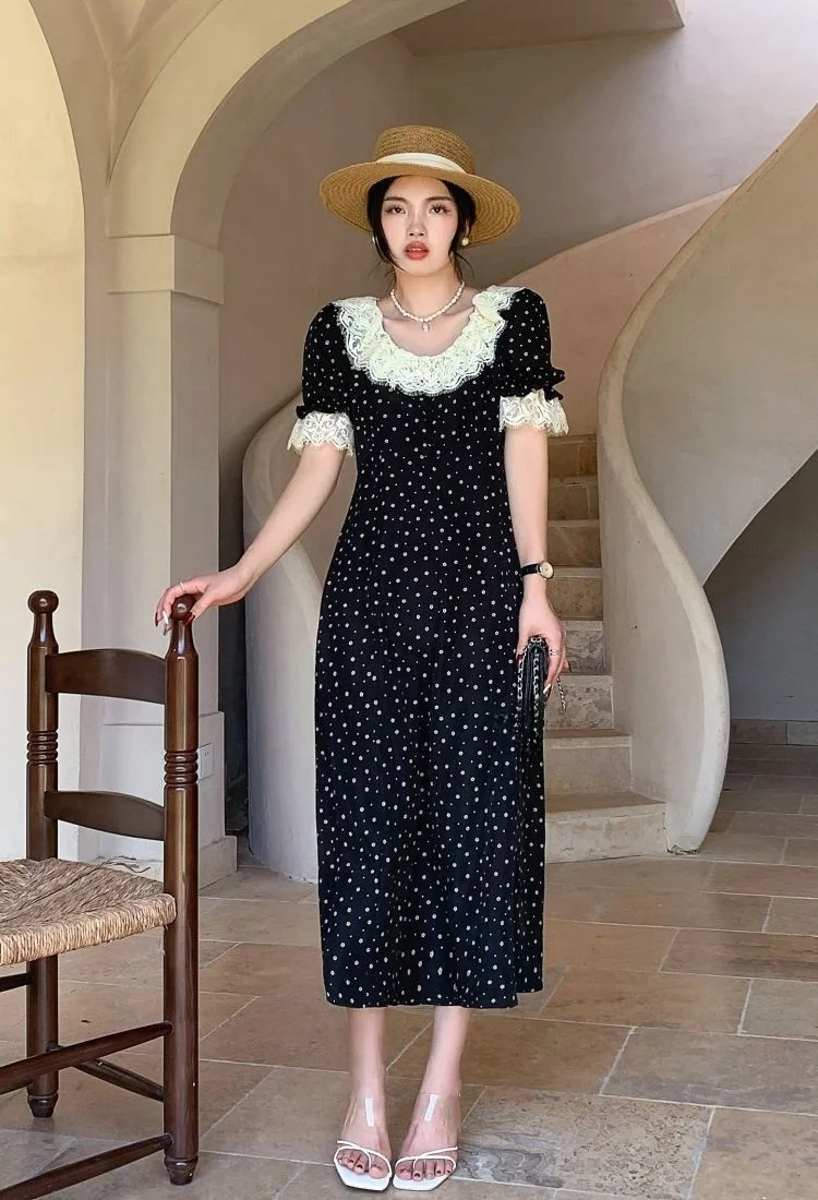 

Новая летняя женская юбка 2026 года с цветочным принтом, приталенная, с воротником «кукла», нежная, длинная, в корейском стиле, свободного кроя, с высокой талией