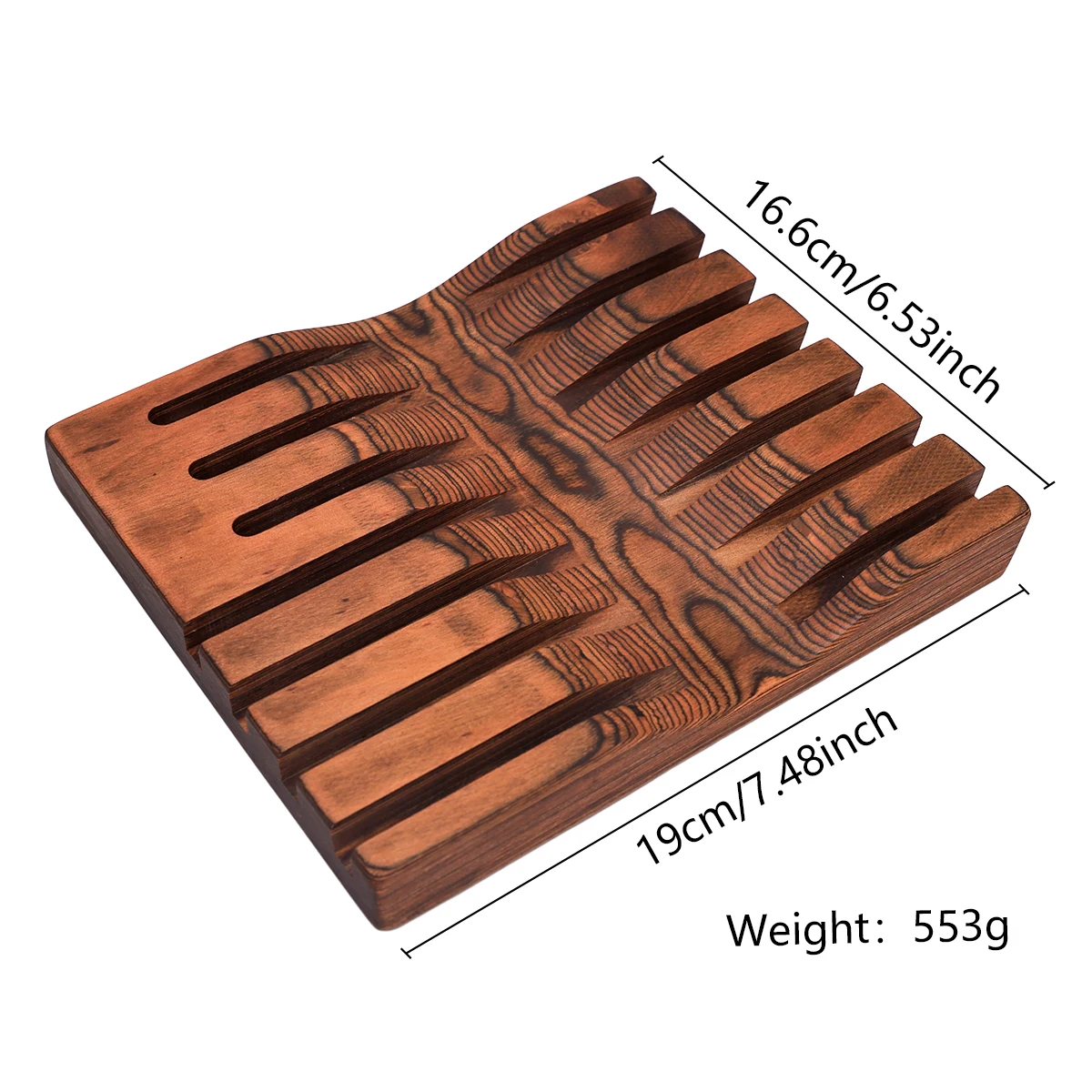 Scissors Display Tray Rack Wooden 7 Card Slots Comb Desktop Box Hairdressing Organizer Stand Tool