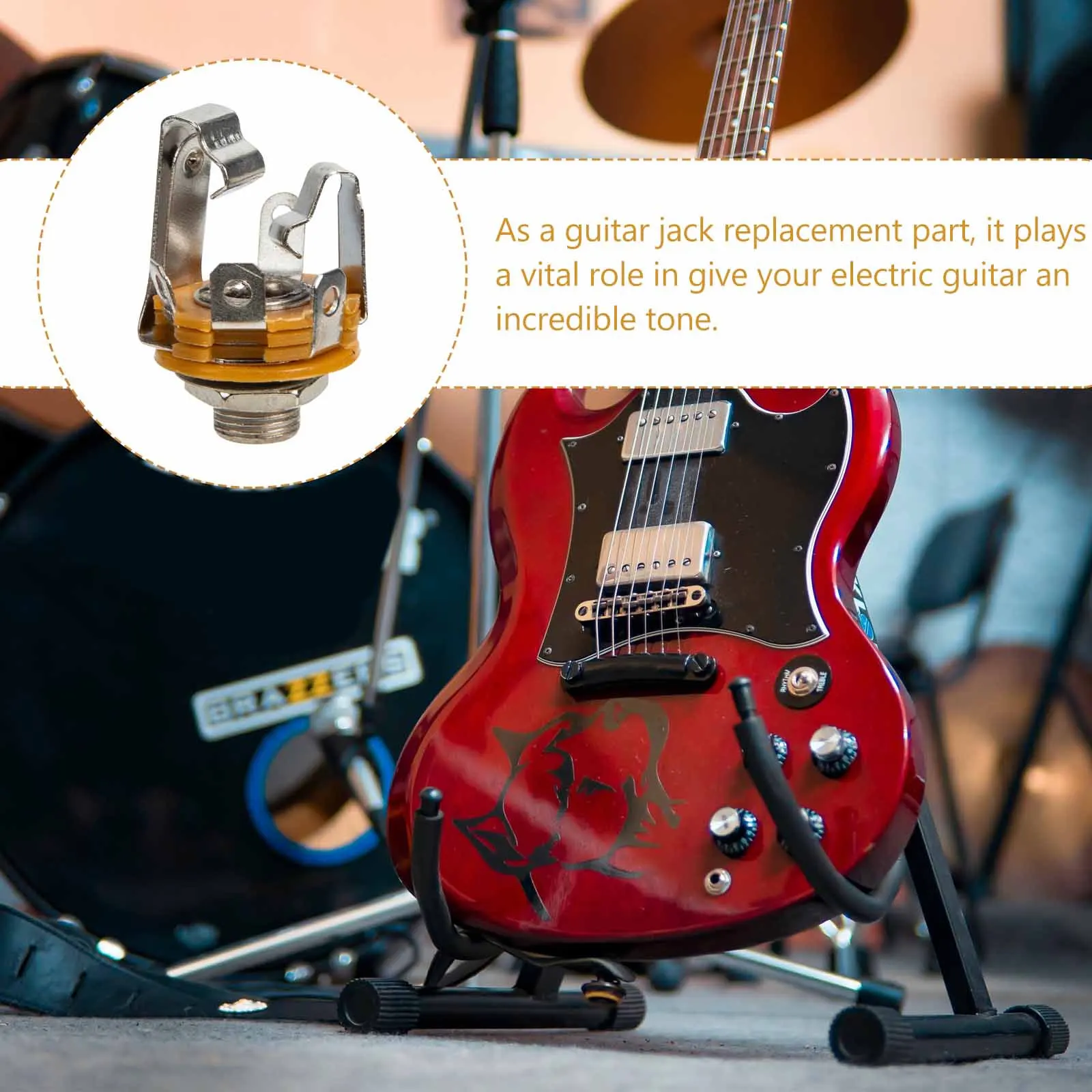 

2pcs Electric Guitar Jack Input Socket Welding Type Metal Audio Jack For Guitar Bass Replacement Parts Stereo Socket