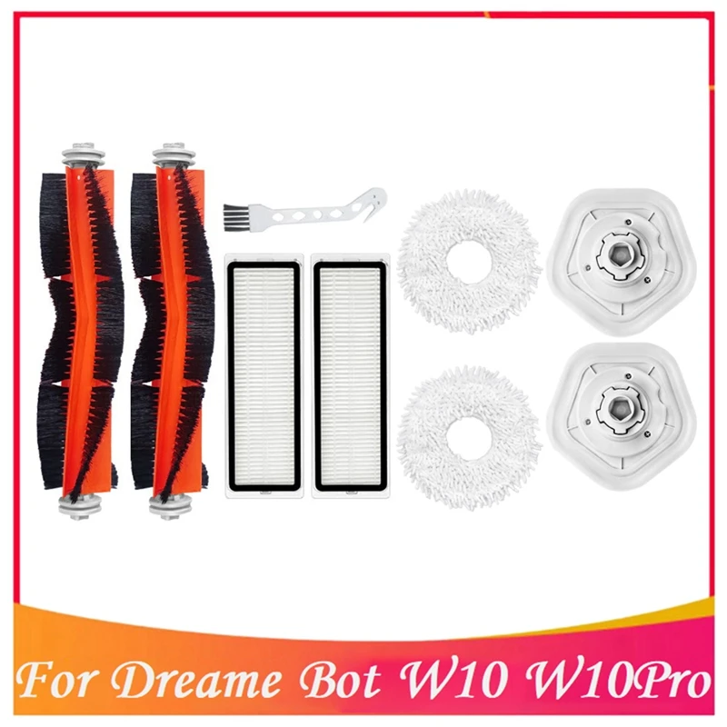 Replacement Accessories Kit For Dreame Bot W10 W10pro Vacuum Cleaner Main Brush Filter Mop Cloth Cleaning Brush