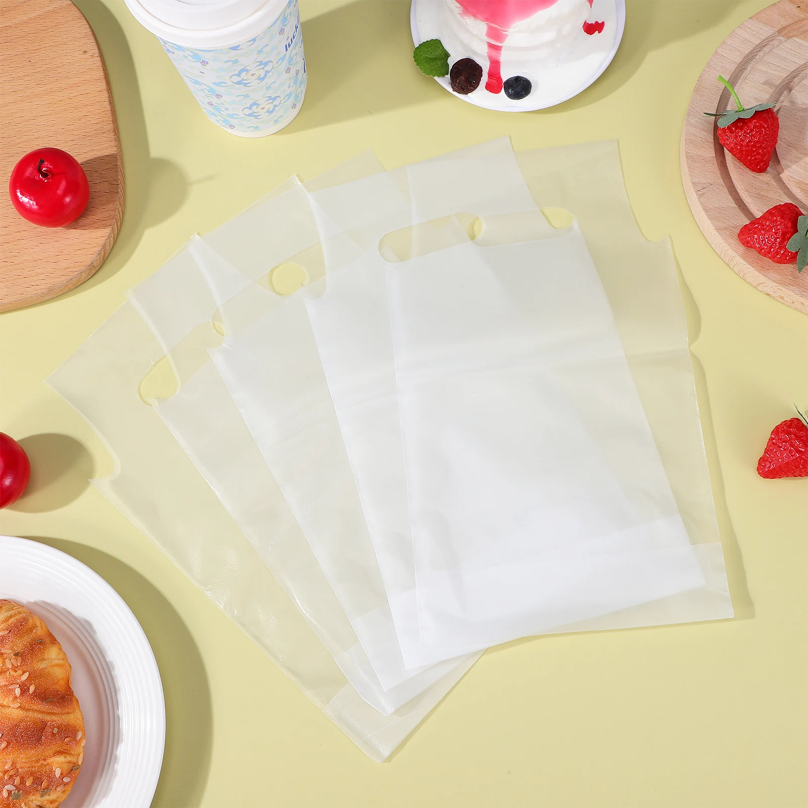 

500 Pcs Milk Tea Bags Coffee Cup Drink Liquid Carrier Handles for Takeout Portable Packaging Beverages Storage