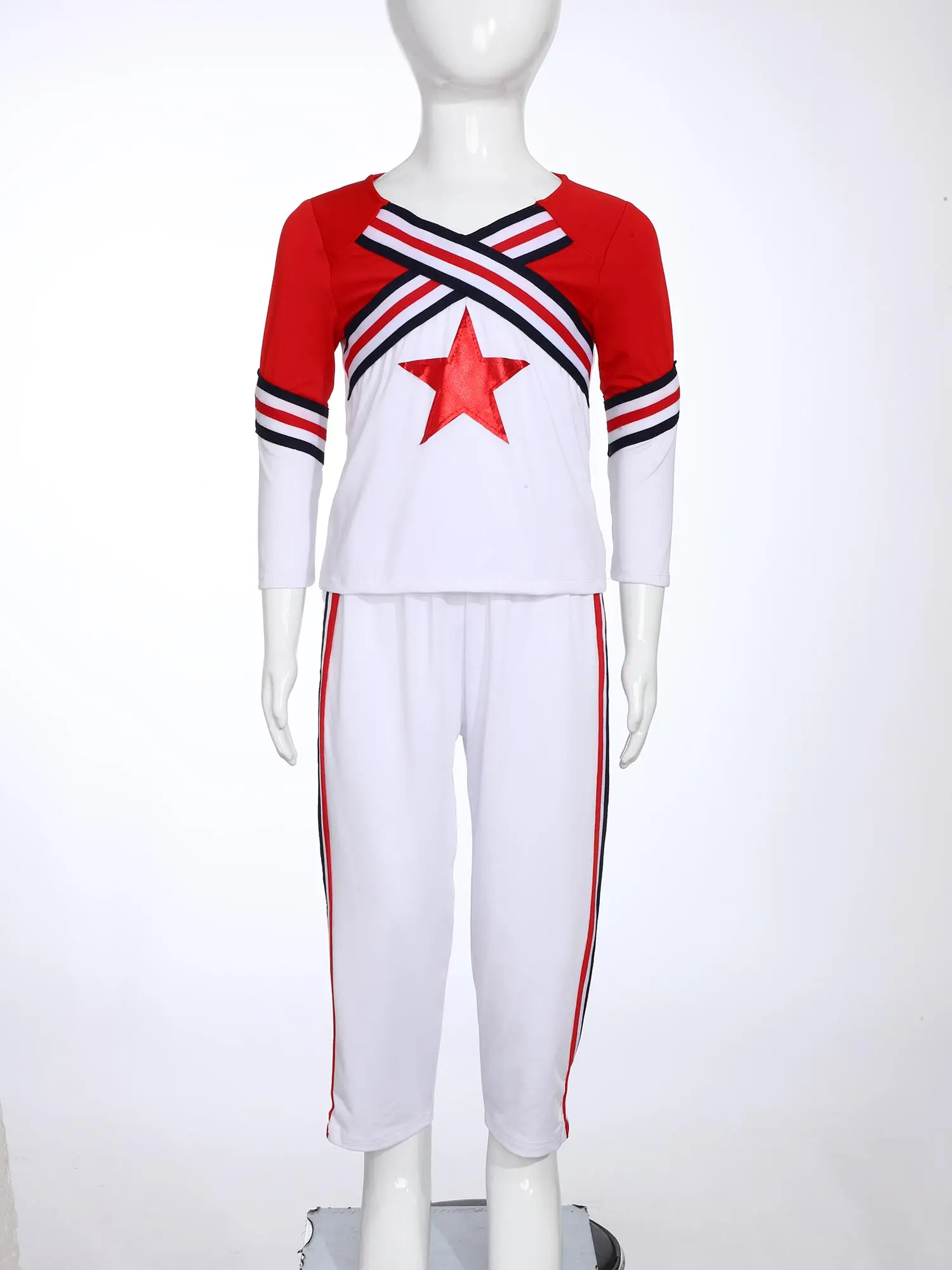 チアリーディングユニフォーム 男の子用 子供用 チアダンス衣装 チアリーダーコスチューム 学校応援 チアリーダーユニフォーム チームセット